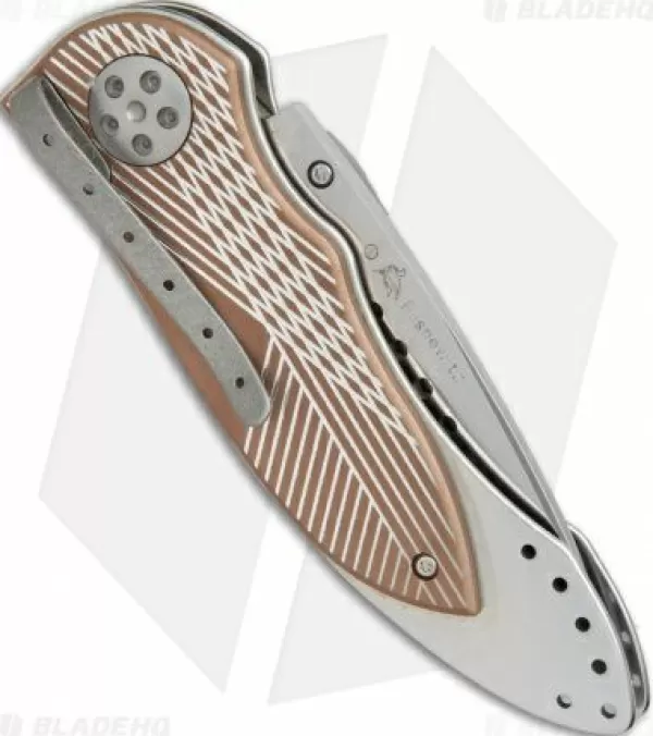 Store Cheap Crkt Elishewitz E-Lock Folding Knife Bronze (3.9 Satin Serr) 7333 Pocket Knives
