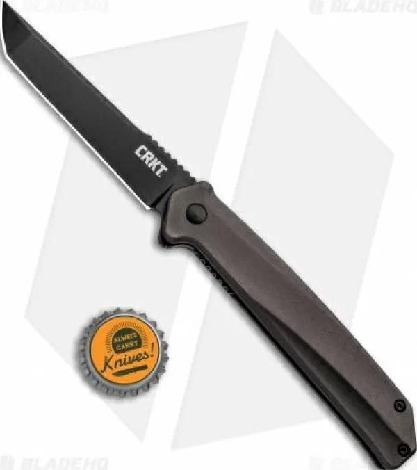 Online Cheap Crkt Onion Helical Liner Lock Knife Black Aluminum (3.52 Black D2) K500Gkp Pocket Knives