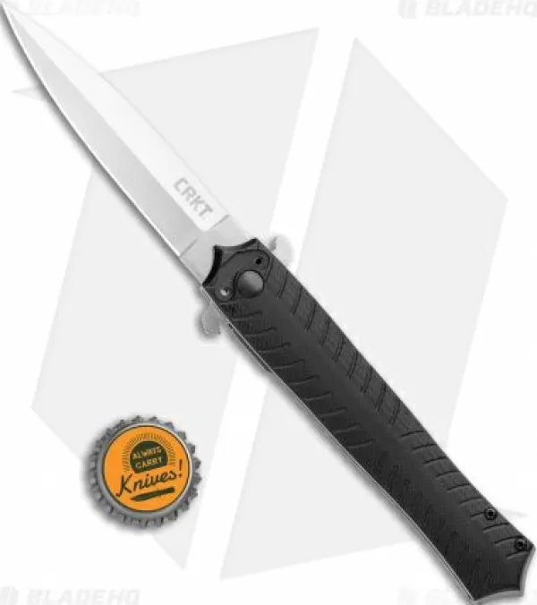 Sale Cheap Crkt Xolotl Liner Lock Knife Black G-10 (3.64 Satin) 2265 Pocket Knives