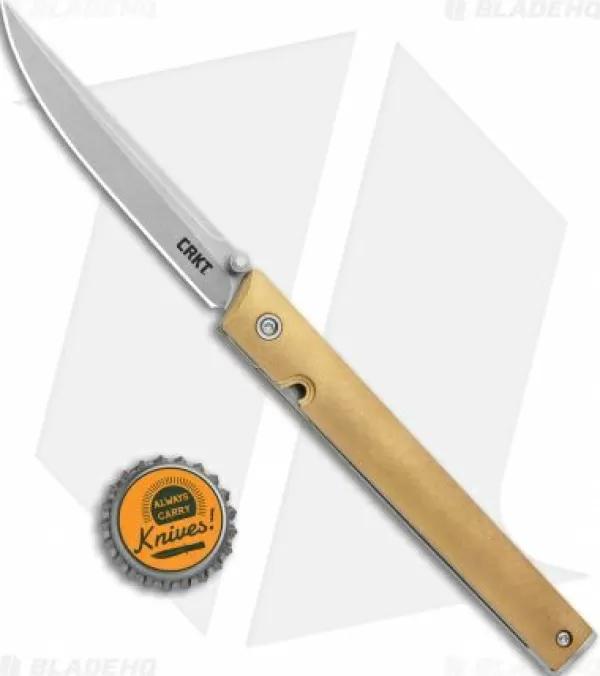 Shop Crazy Deals Crkt Ceo Liner Lock Blade Hq Exclusive Knife Brass (3.1 Stonewash D2) Pocket Knives