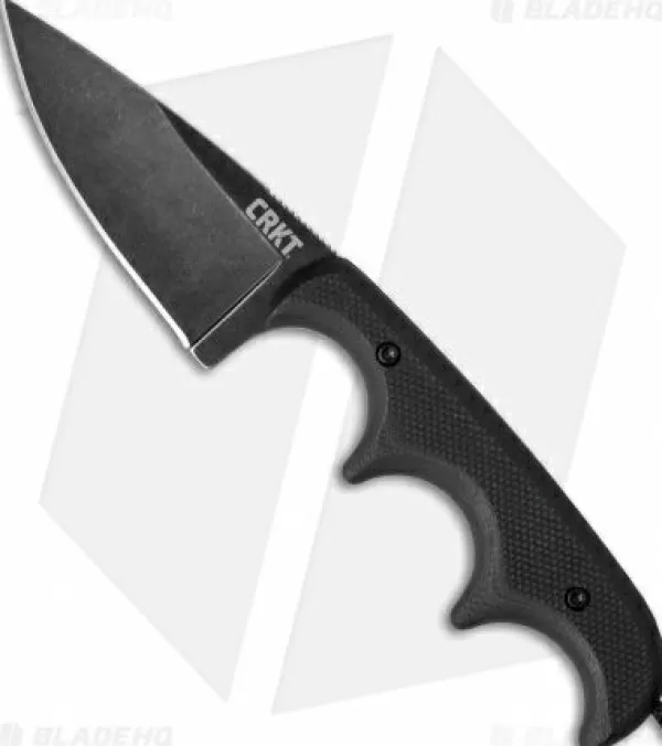 Hot Crazy Deals Crkt Folts Minimalist Drop Point Neck Knife Black G-10 (2 Black Sw) 2384K Fixed Blade Knives