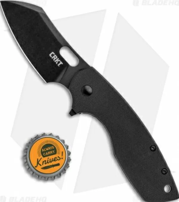 Best Discount Crkt Pilar Large Frame Lock Flipper Knife Black G-10 (2.62 Black D2) 5315Gkd2 Pocket Knives