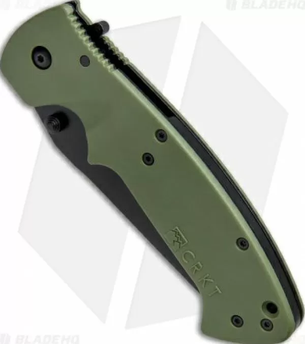 Clearance Discount Online Crkt Crawford Kasper Liner Lock Knife Od Green Zytel (3.75 Black Serr) 6783Kod Pocket Knives