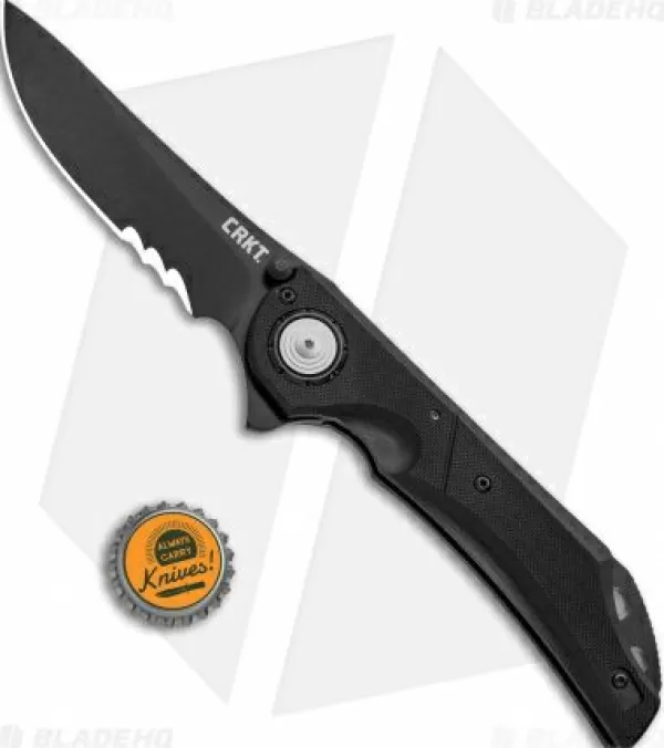 Cheap Discount Online Crkt Seismic Deadbolt Lock Knife Black G-10 (4 Black Serr) 5401K Pocket Knives