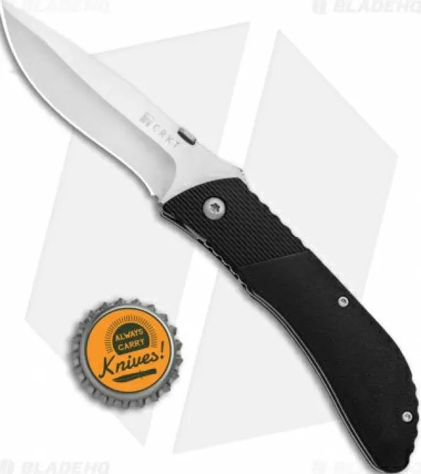 Hot Exclusive Design Crkt B.U.L.L. Front Flipper Liner Lock Knife Black Zytel (3 Satin) 6562 Pocket Knives