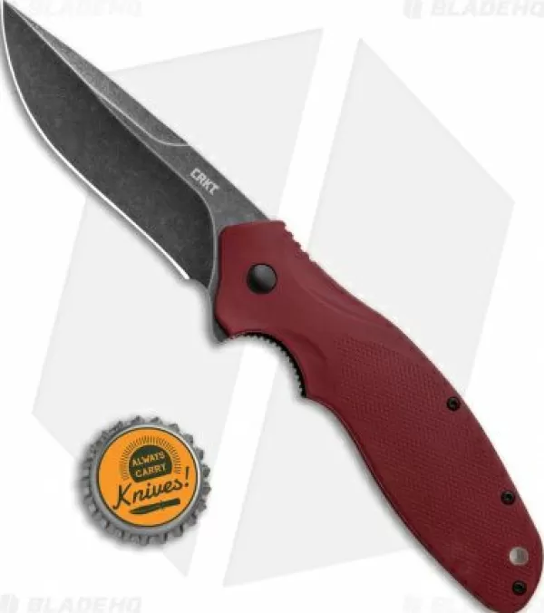 Clearance Exclusive Design Crkt Shenanigan Spring Assisted Knife Maroon Grn (3.4 Black Sw) K800Rkp Pocket Knives