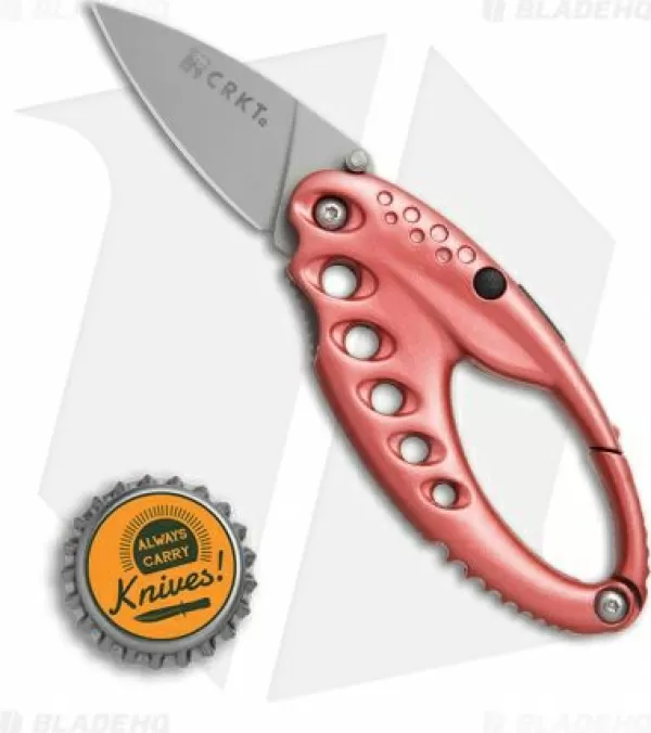 Hot Featured Crkt Lumabiner Pink Liner Lock Knife W/ L.E.D Light (1.6 Bead Blast) Pocket Knives