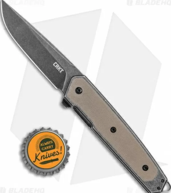 Cheap Gift Selection Crkt Cinco Frame Lock Brown G-10 Knife (2.9 Black) 7091 Pocket Knives