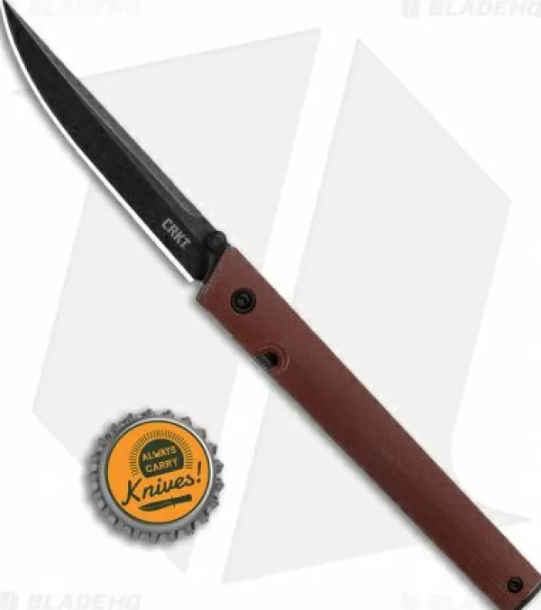 New High Quality Crkt Ceo Liner Lock Knife Burgundy Micarta (3.1 Smokewash D2) Pocket Knives
