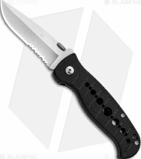 Outlet Large Choice Crkt Crawford Falcon Liner Lock Knife Black Zytel (3 Satin Serr) 6242 Pocket Knives