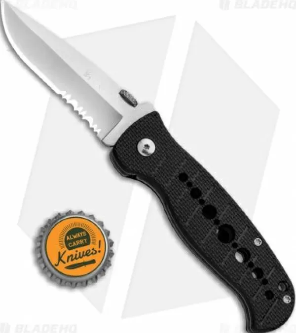 Outlet Large Choice Crkt Crawford Falcon Liner Lock Knife Black Zytel (3 Satin Serr) 6242 Pocket Knives
