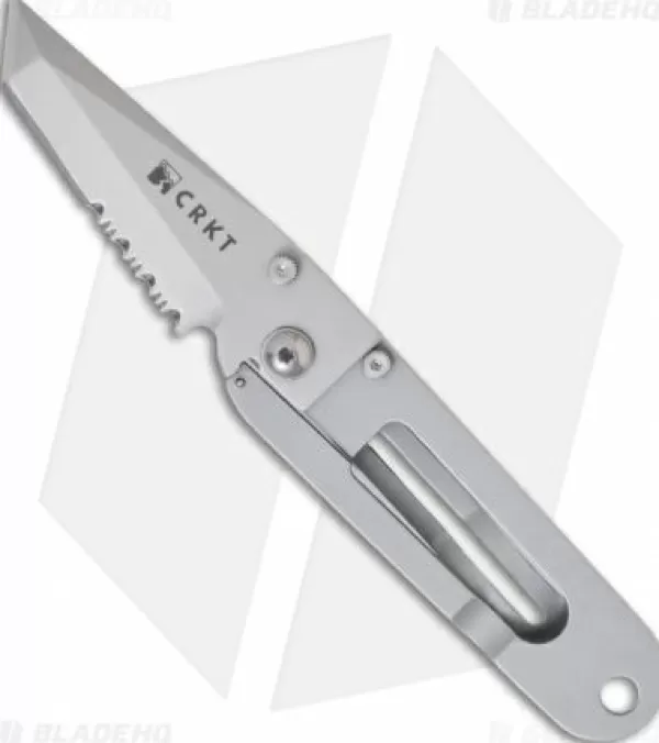 Clearance Large Choice Crkt Ed Halligan K.I.S.S. Tanto Frame Lock Knife (2.25 Bead Blast Serr) 5510 Pocket Knives