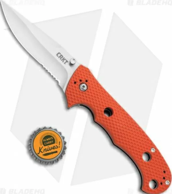 Shop Low Price Crkt Hammond Cruiser Lawks Liner Lock Knife Orange (3.75 Satin Serr) 7914Or Pocket Knives