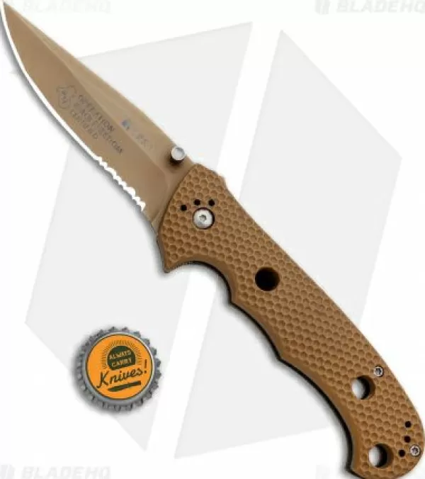 Clearance Low Price Crkt Hammond Iraqi Freedom Desert Cruiser Knife Tan (3.75 Tan Serr) 7914Di Pocket Knives