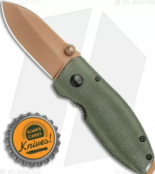 Fashion Lower Prices Crkt Burnley Desert Warrior Squid Knife Green Micarta (2.25 Copper D2) Pocket Knives