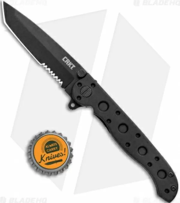 Clearance Lower Prices Crkt Carson M16-10Kz Tanto Flipper Knife Black Gfn (3 Black Serr) Pocket Knives