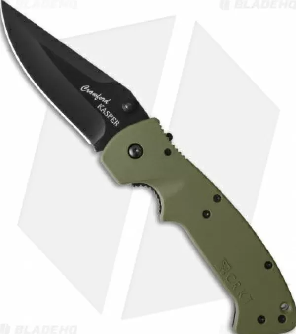 Clearance Lower Prices Crkt Crawford Kasper Liner Lock Knife Od Green Zytel (3.75 Black) 6773Kod Pocket Knives