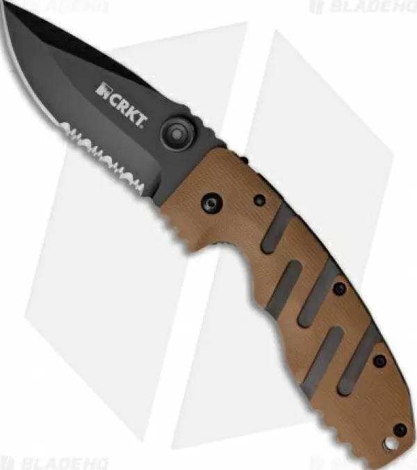 Discount Lower Prices Crkt Ryan Seven Liner Lock Knife Tan (3.5 Black Serr) 6813Dz Pocket Knives