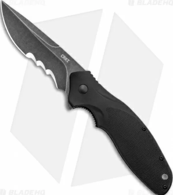 Fashion Lower Prices Crkt Shenanigan Spring Assist Knife Black/Veff Serration (3.4 Black Sw) K800Kkp Pocket Knives