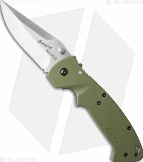 New Reliable Quality Crkt Crawford Kasper Liner Lock Knife Od Green Zytel (3.75 Satin) 6773Sod Pocket Knives