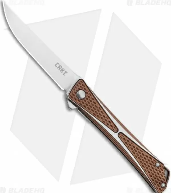 Discount Top Sell Crkt Crossbones Liner Lock Knife Bronze Aluminum (3.5 Satin) 7530B Pocket Knives