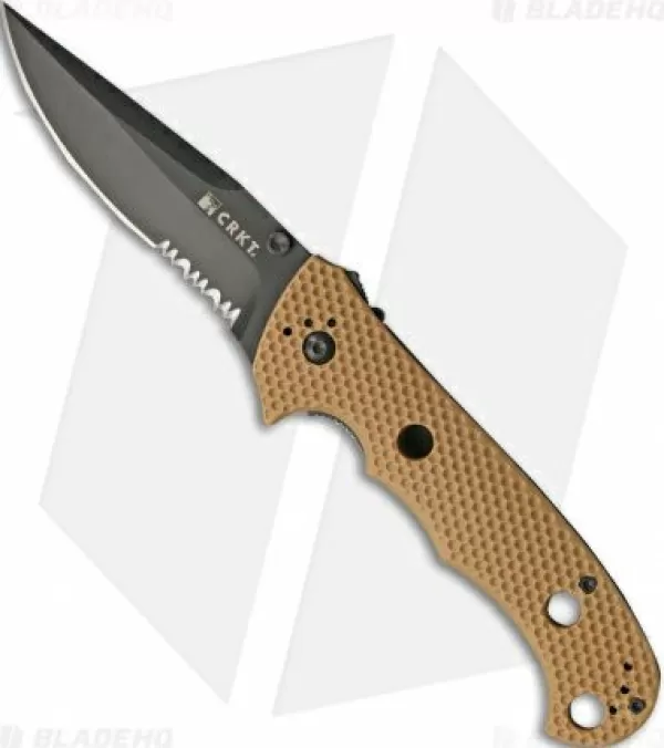 Discount Top Sell Crkt Hammond Cruiser Liner Lock Knife Tan (3.75 Black Serr) 7914Db Pocket Knives
