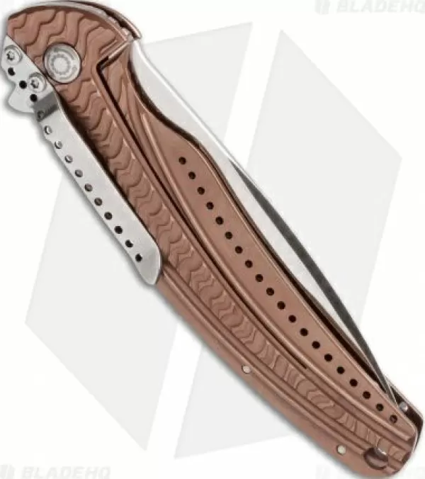 Clearance Top Sell Crkt Ken Onion Ripple Bronze Folding Knife (3.16 Satin Plain) K406Bxp Pocket Knives