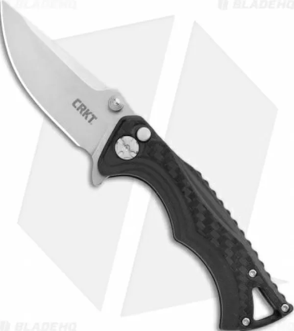 New Top Sell Crkt Tighe Bt Fighter Compact Plunge Lock Knife Black Grn (2.875 Sw) 5220 Pocket Knives