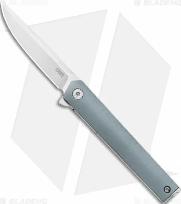 Cheap Unique Crkt Ceo Compact Liner Lock Knife Gray Grn (2.61 Satin) Pocket Knives