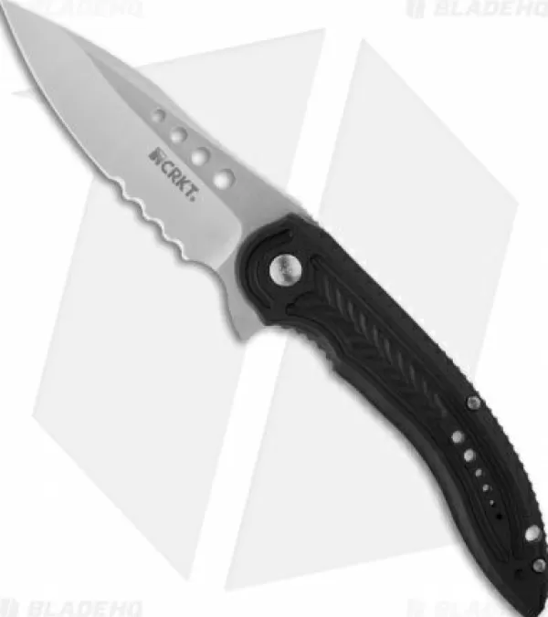 Cheap Unique Crkt Ikoma Carajas Liner Lock Knife (3.12 Satin Serr) 5341 Pocket Knives